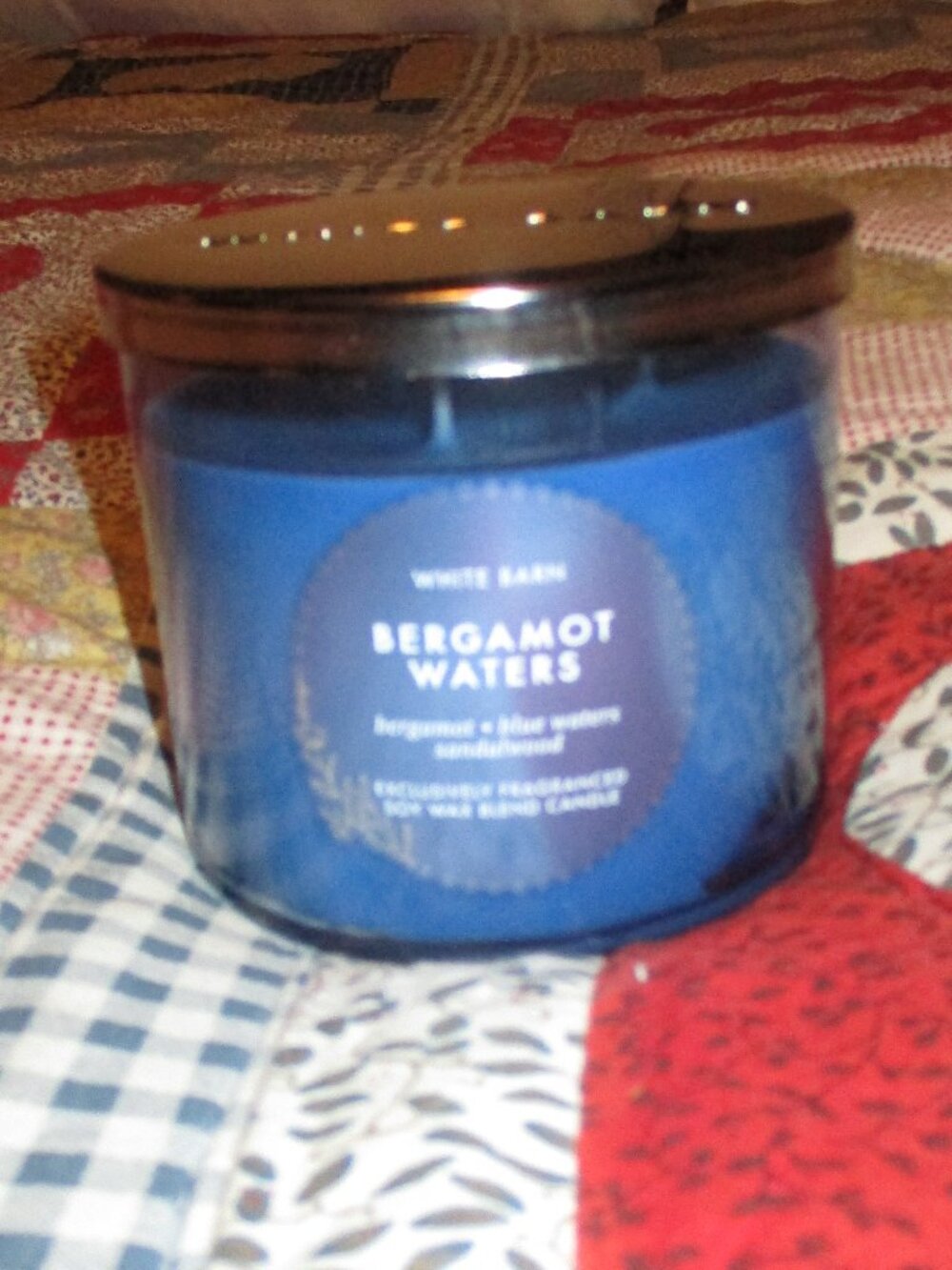 Bergamont Waters - Bath & Bodyworks Three Wick Candle (White Barn)